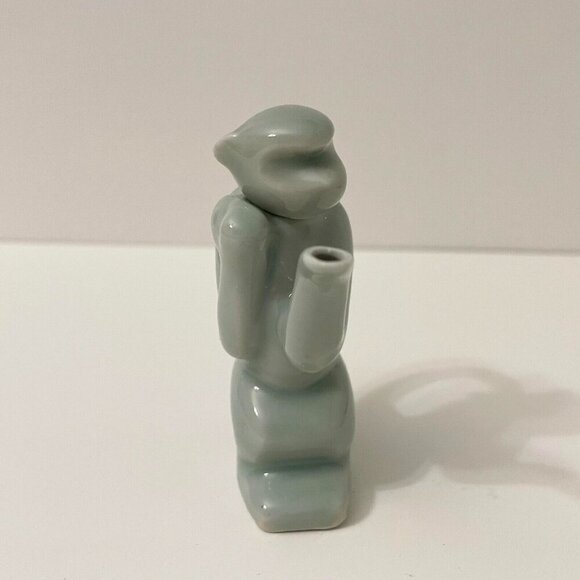 Vintage Bombay Company Miniature Celadon Monkey Teapot 3.5 Inch Tall - Picture 4 of 12